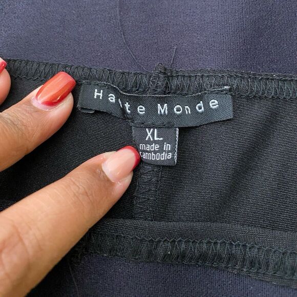 Haute Monde Womens Pants XL Black Shiny Skinny Leg Grunge 369 - Picture 4 of 5